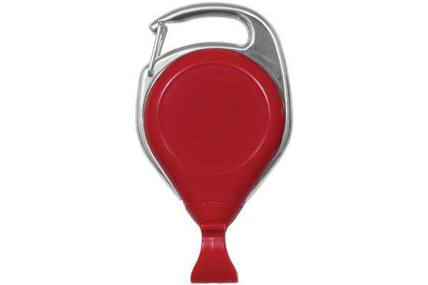 Red Carabiner Badge Reel with Clip – All Things Identification
