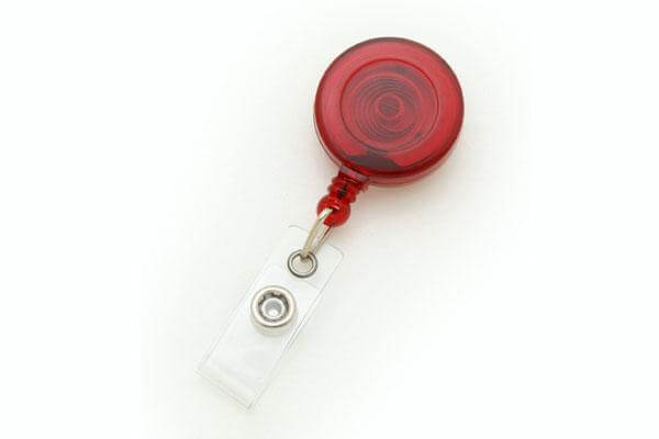 Round Retractable Badge Reel with Clear Vinyl Strap, Slide Belt Clip (