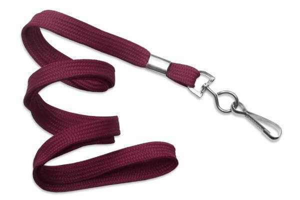 Maroon 3-8" Flat Woven Lanyard Swivel Hook - All Things Identification